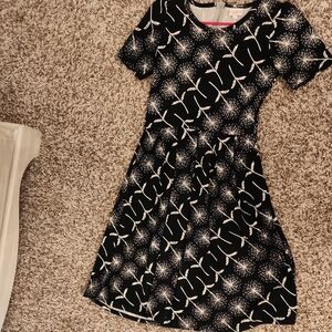 LULAROE AMELIA Black and White Patterned Dress